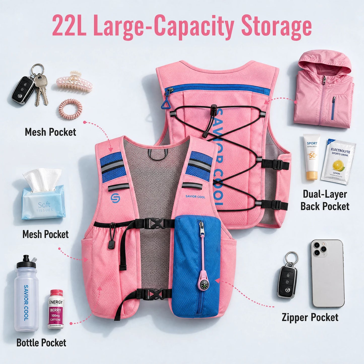 Snow Deer Outdoor Cooling Vest With Built-In Water Bladder