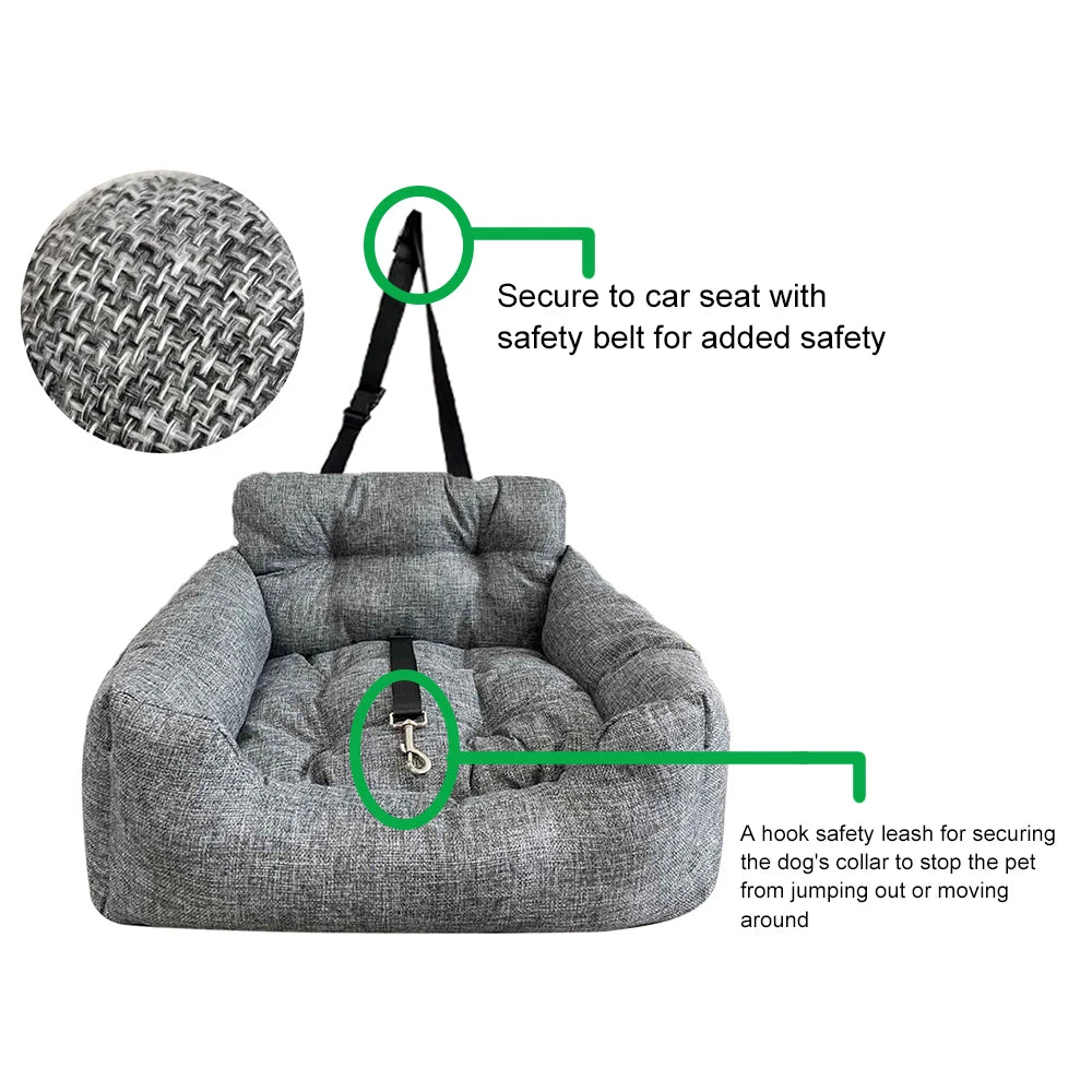 Pet Carrier Seat With Safety Strap For Dogs And Cats