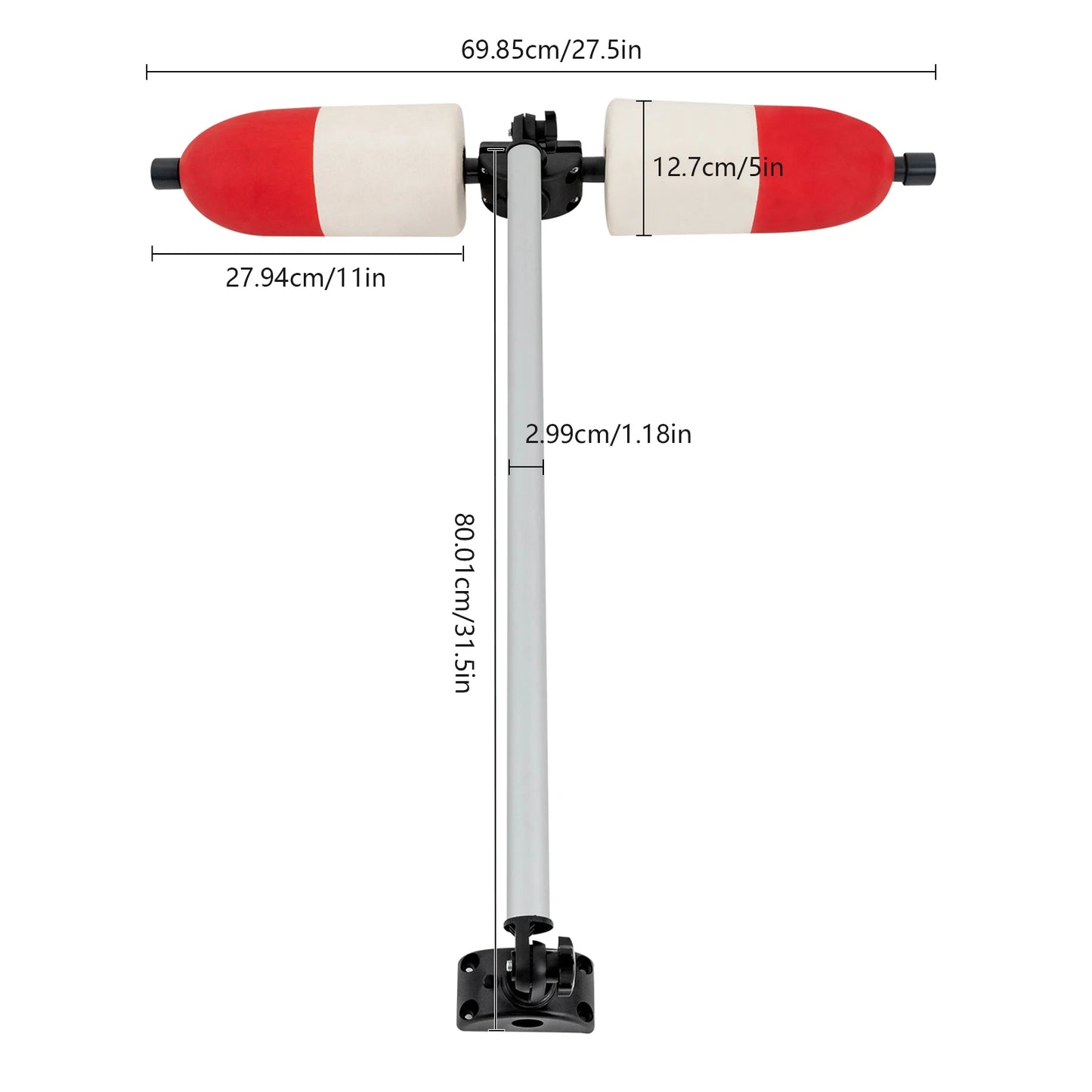 Raft Boat Stabilizers*1 Pair Kayaks Safe Outrigger Aluminum Rod Detachable Fishing Stabilizers for Raft Boat Kayaks Canoes