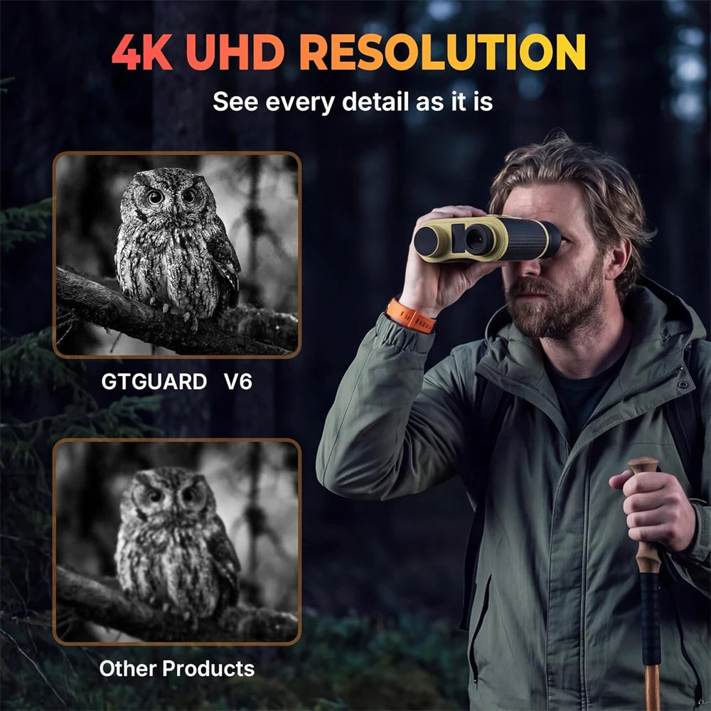 8X Digital Zoom Infrared 4K Night Vision Binoculars Goggles Telescope for Outdoor 300M Full Darkness Take Photos,Record Videos