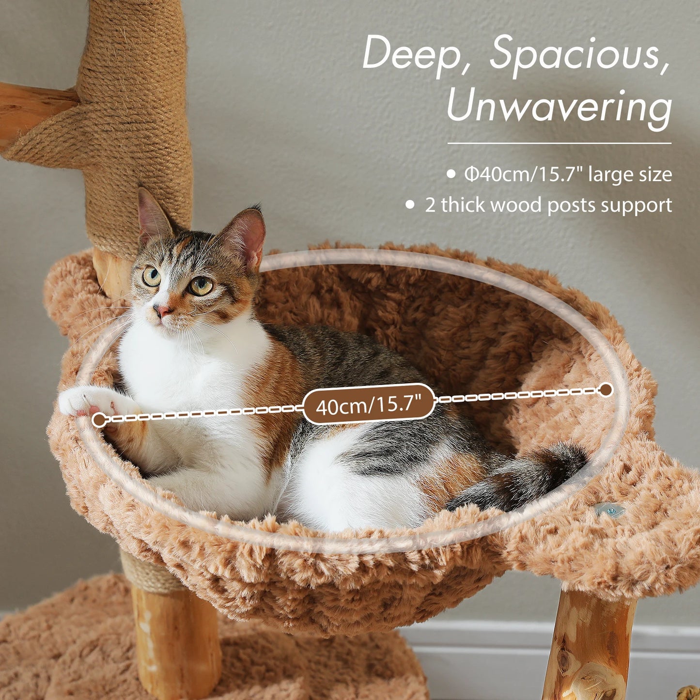 PAWZ Road Five Tier Cat Tree Tower With Sisal Posts And Wicker Bed
