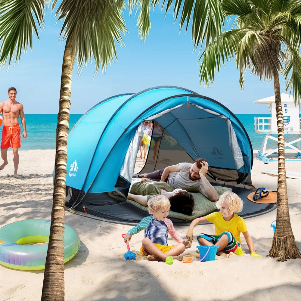 Large Sun Shade Shelter Pop up Canopy Tent for 2-4 Persons Beach Picnic Sport Activities Outdoor Sun Protection Umbrella