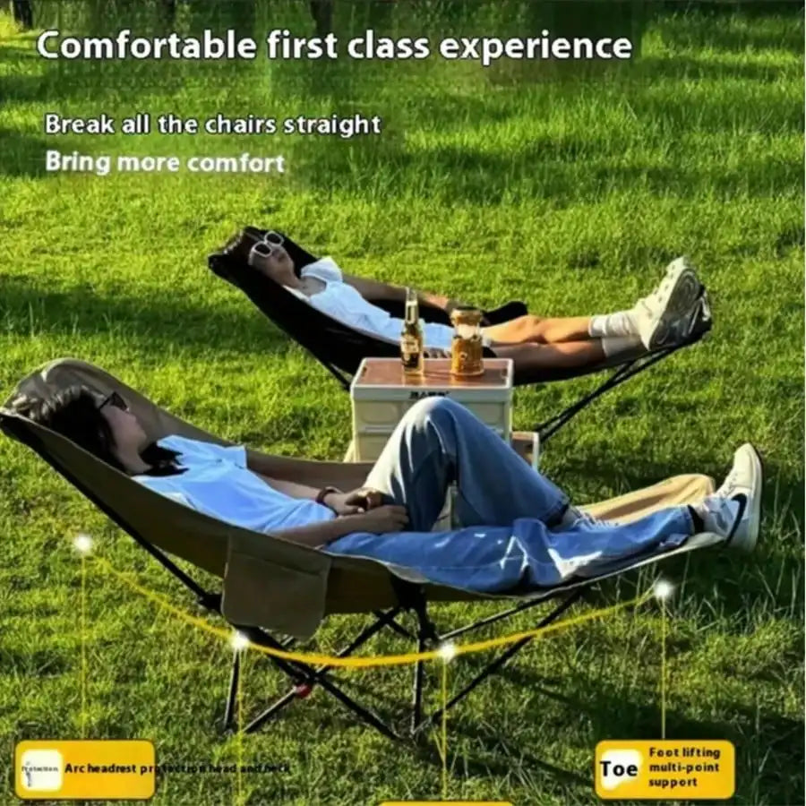 3-Position Adjustable Outdoor Folding Chair - Portable Camping & Beach Lounge Chair With 3-Level Reclining Positions, Lightweigh
