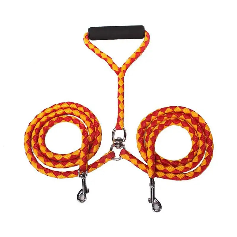 1.4m Pet Double Leash 2 Way Couplers Dog Leash Rope Elastic Extended Pet Leash Belt Outdoor Training for Two Double Dogs Leashes