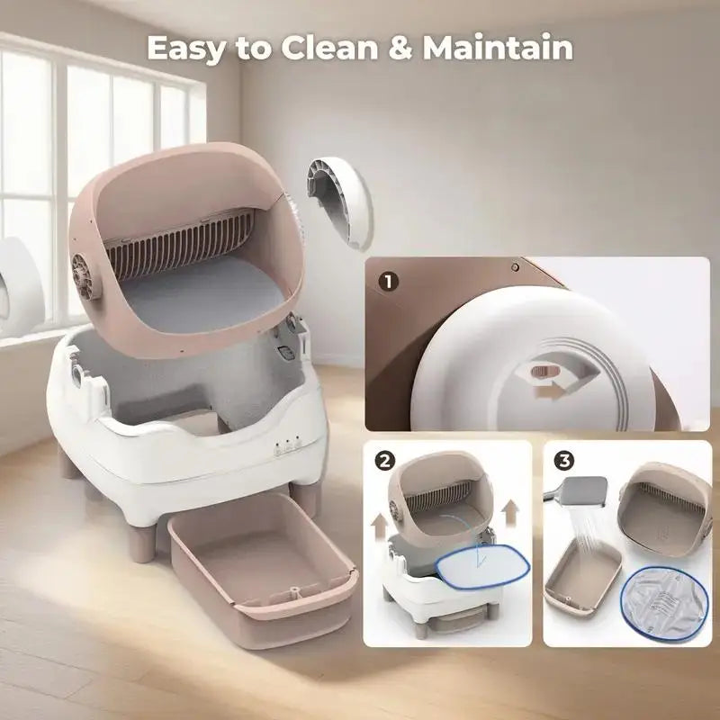 NestPawly Self Cleaning Cat Litter Box With App Control Open Top
