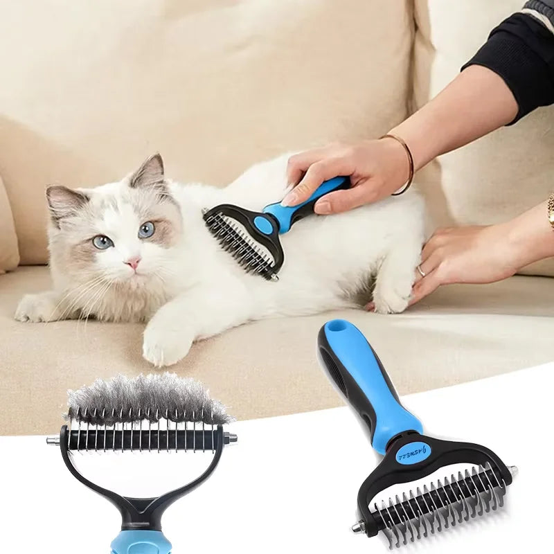 Pet Grooming Brush For Dogs And Cats Double Sided Remover