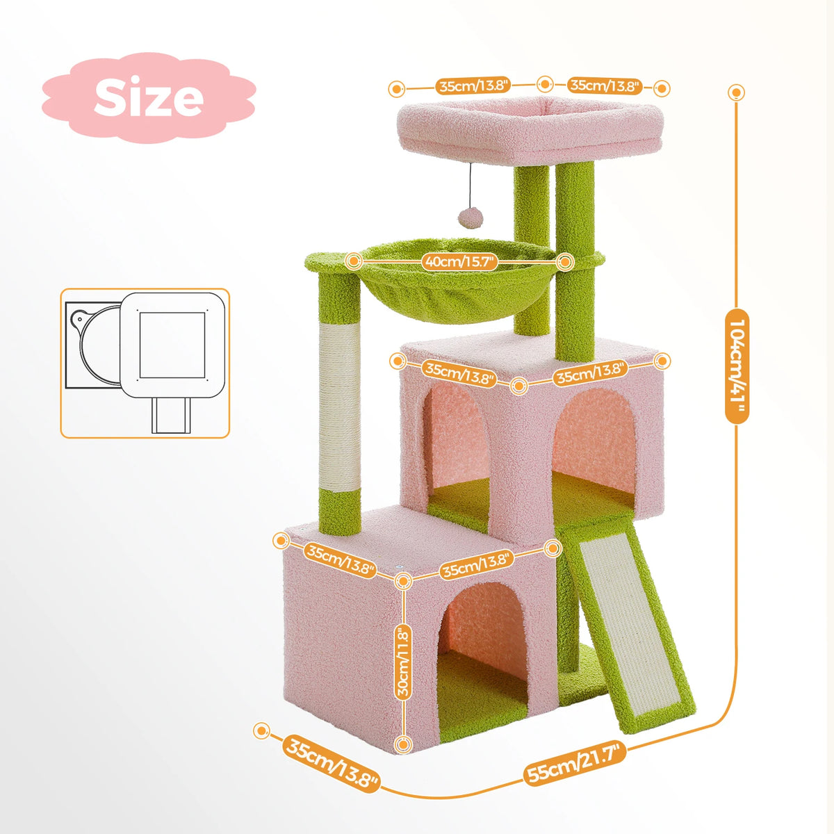PAWZ Road Large Multi Level Cat Tree With Condos And Scratching Pad