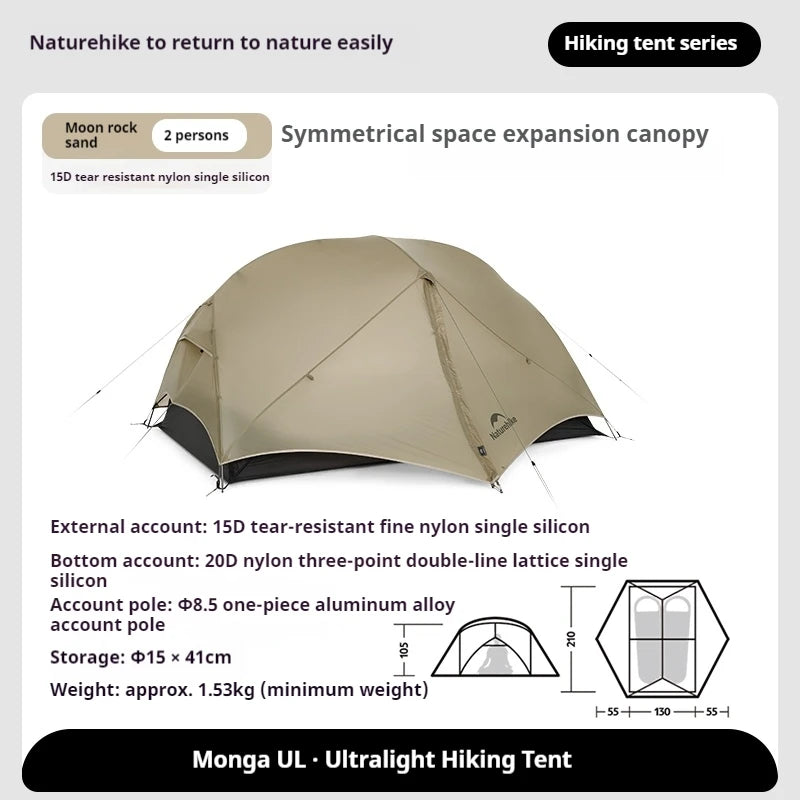 Naturehike Mongar UL Camping Tent 15D Nylon Waterproof 3 Seasons