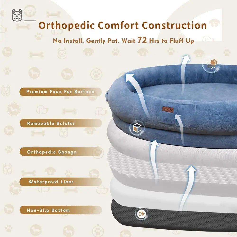 Orthopedic Dog Bed With Blanket And Pillow