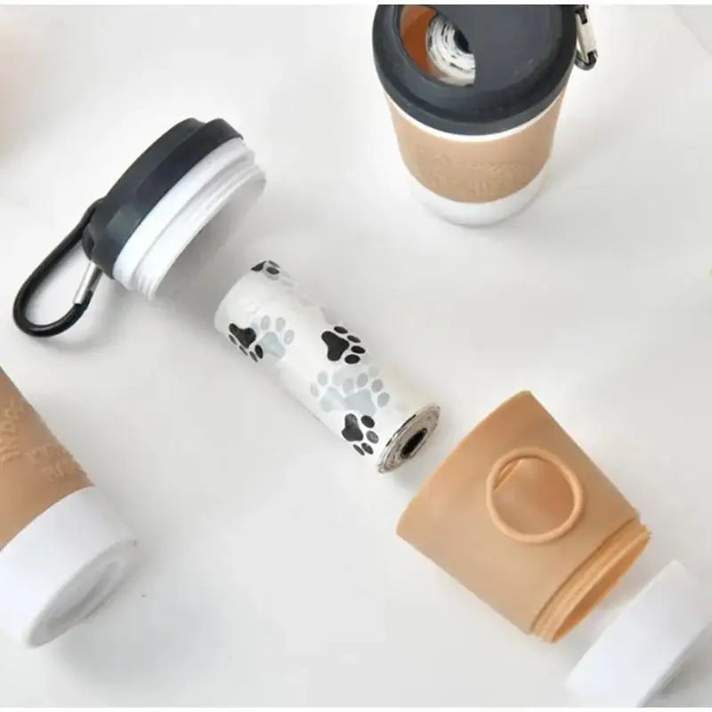 Portable Dog Poop Trash Can Dispenser With Garbage Bag Storage