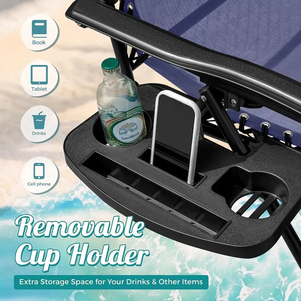 Zero Gravity Patio Chair With Cup Holder And Cushions