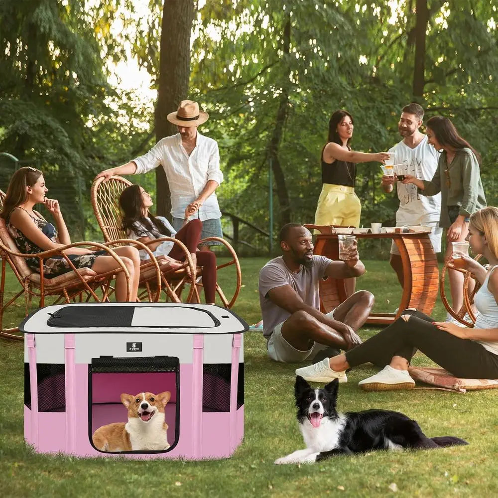 Portable Pet Play Pen Tent Cage For Indoor Outdoor Use
