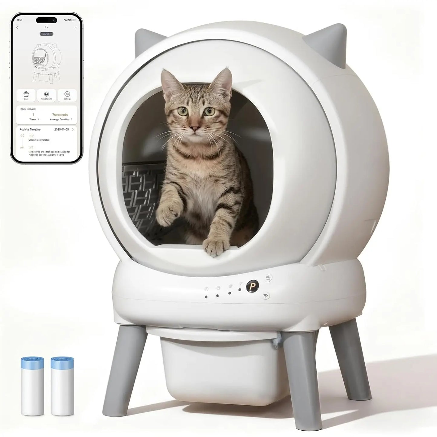 Automatic Self-Cleaning Cat Litter Box with Smart APP Control, Hygienic Pet Use, Custom