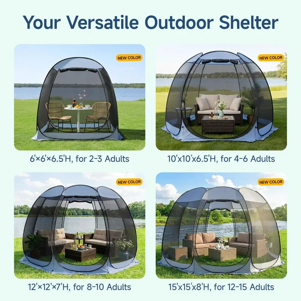 12x12 Pop Screen House Tent, Instant Outdoor Gazebo with Mosquito Netting amp UPF 50 Sun Protection, Portable Canopy Shelter
