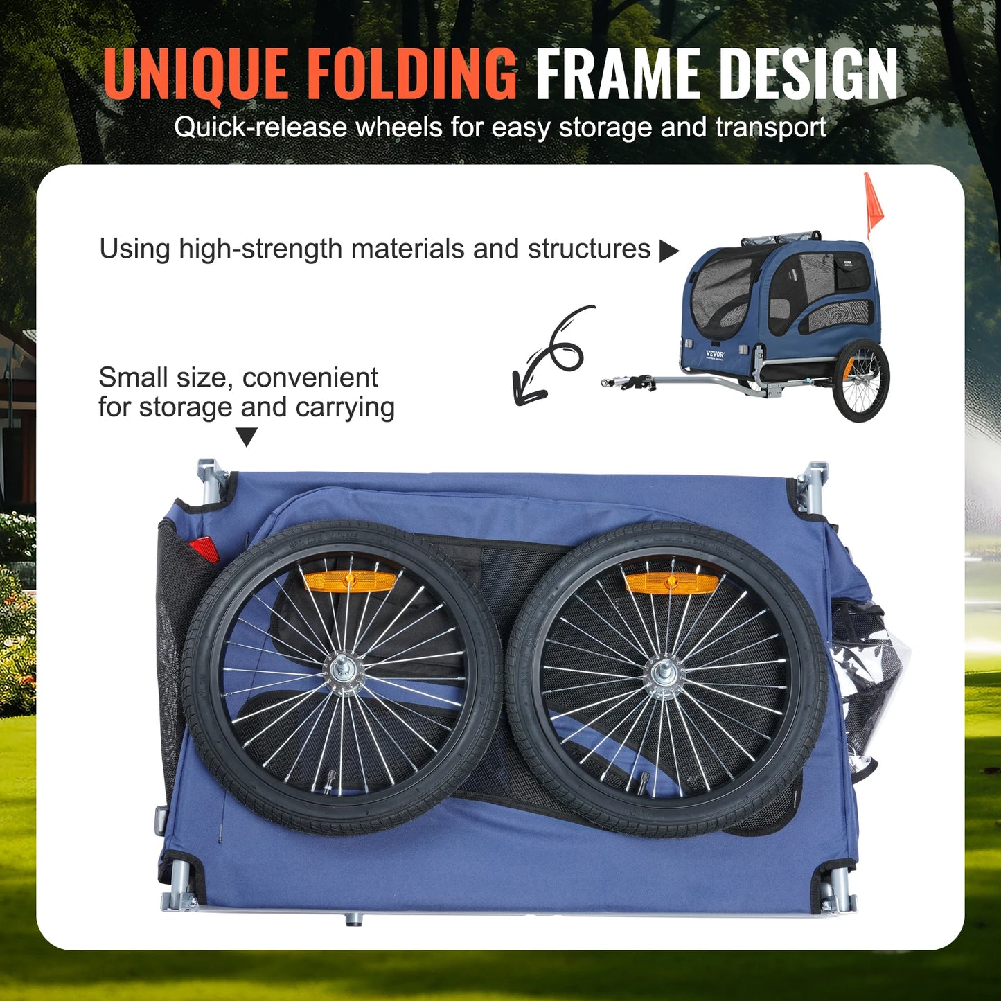 SucceBuy Pet Cart Bicycle Carrier Dog Trailer With Coupler Reflectors