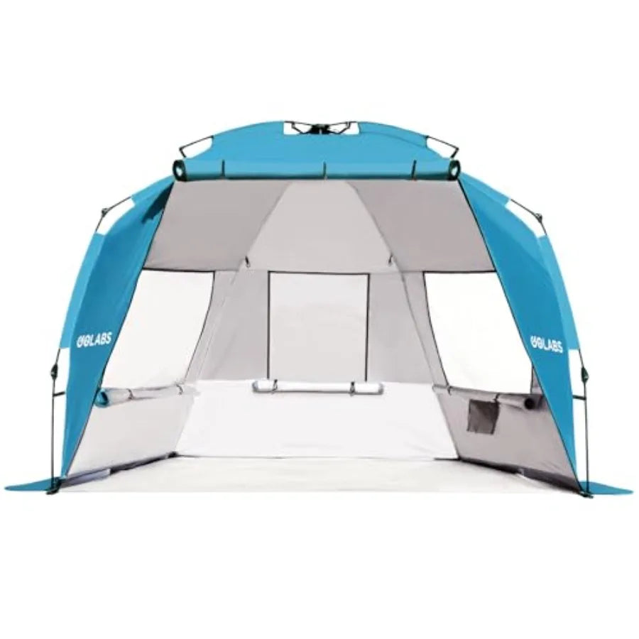 Pop Up Beach Tent Shelter With Attached Pole UPF 50