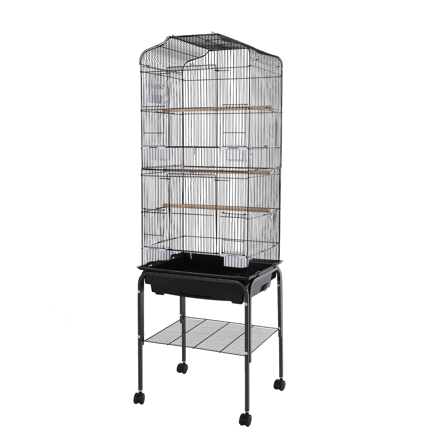 Bird Cage With Stand And Wheels Lockable Door For Cockatiels Parrots Finches