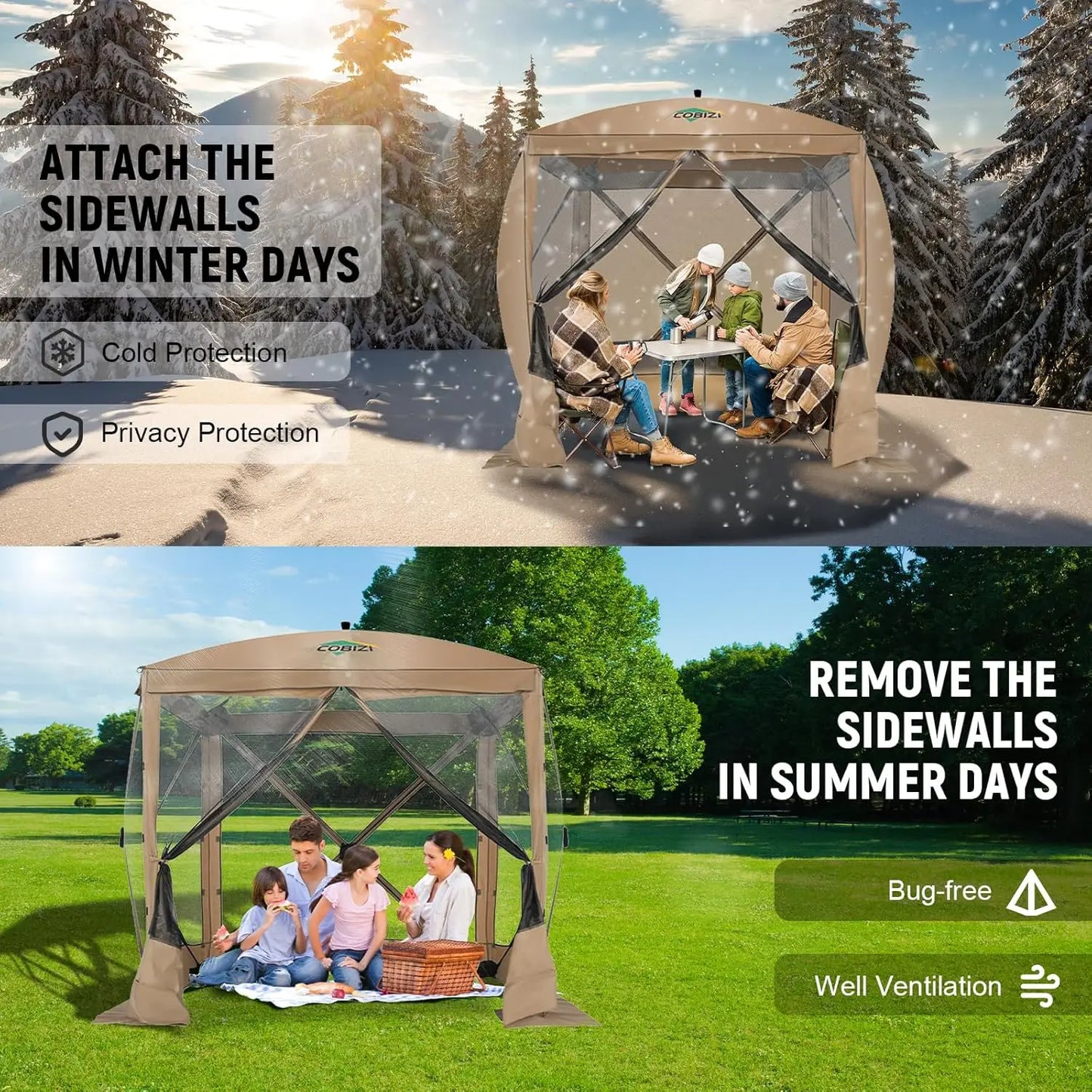 COBIZIC Pop Up Gazebo Outdoor Canopy Shelter With Bag