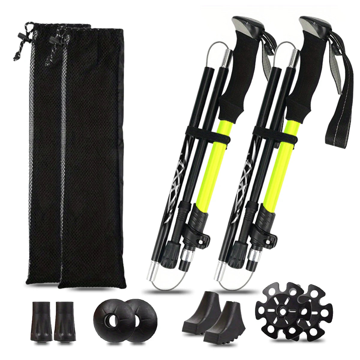 Aluminum 5 Section Folding Trekking Pole For Outdoor Hiking