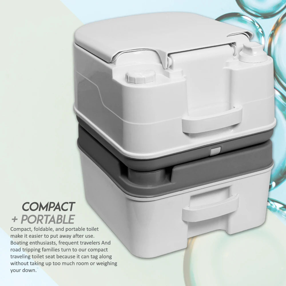 Portable Camping Toilet With Tissue Storage, Leak-Proof Design Indoor Outdoor