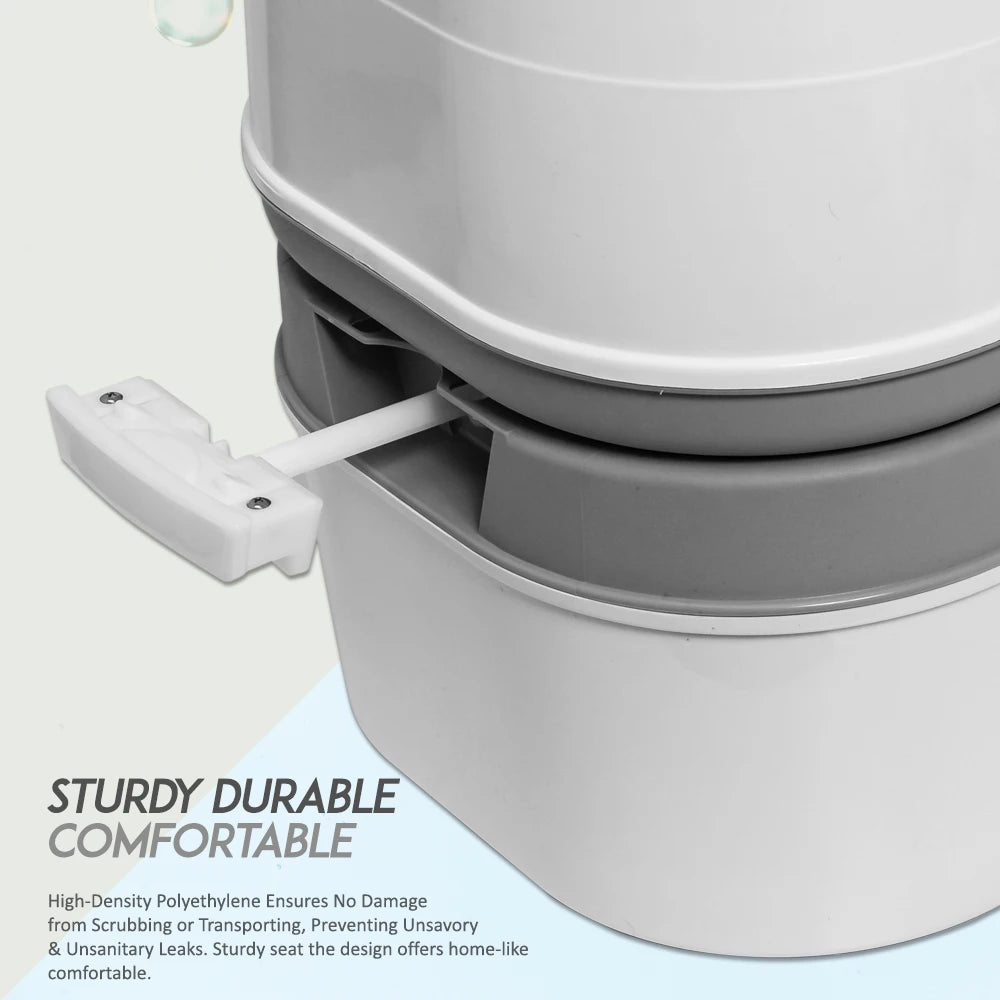 Portable Camping Toilet With Tissue Storage, Leak-Proof Design Indoor Outdoor
