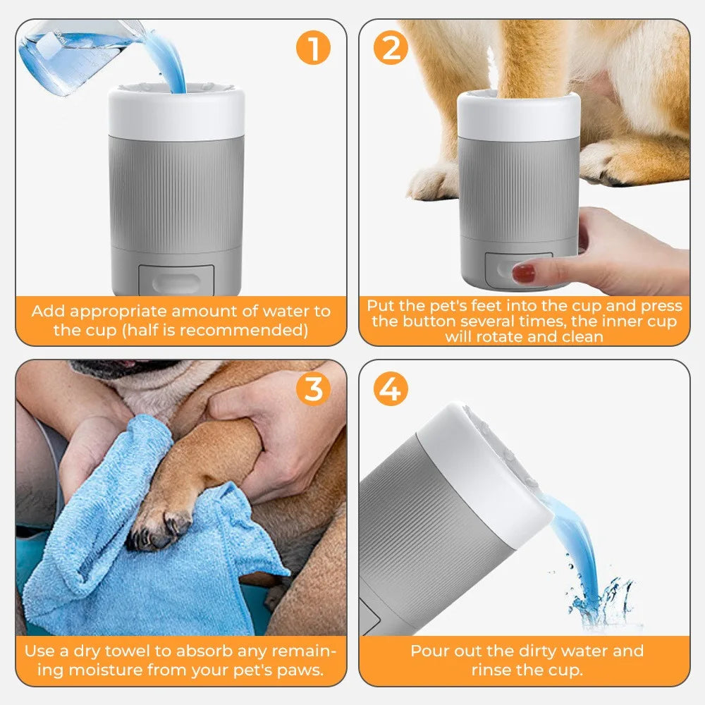 Portable Dog Paw Washer Cup With Silicone Brush Mud Removal