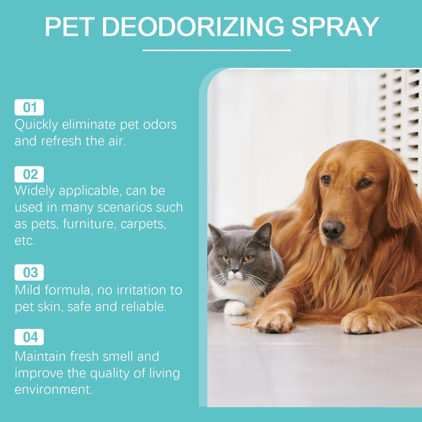 YEGBONG Pet Deodorant Spray For Odor Removal And Pet Health Care