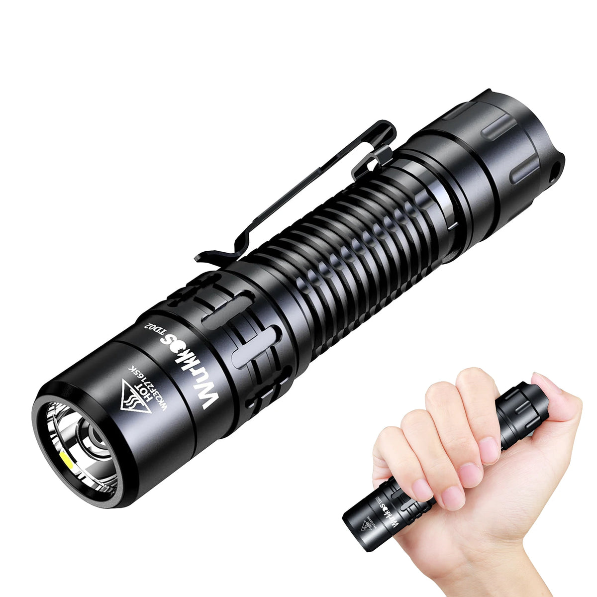 Wurkkos TD02 Tactical Flashlight 2000 Lumens Rechargeable 18650 Laser Pointer