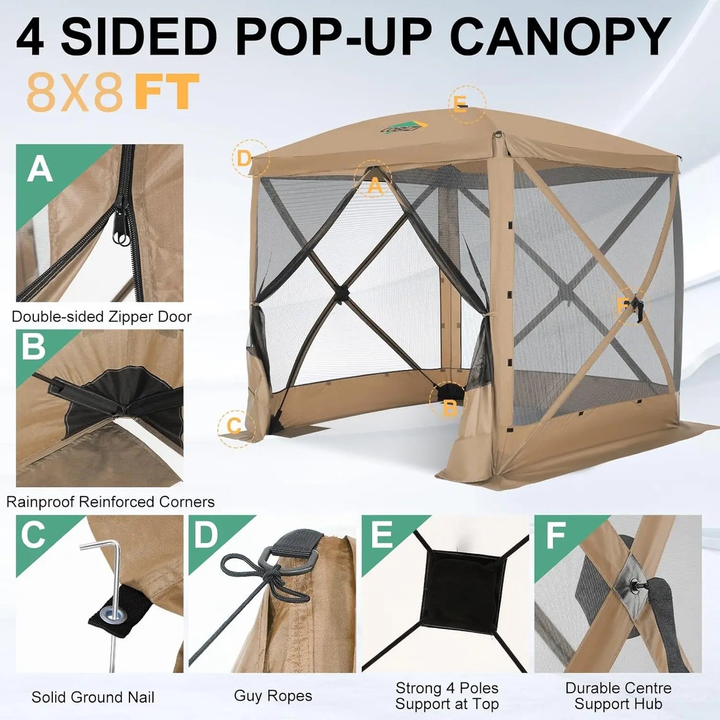 COBIZIC Pop Up Gazebo Outdoor Canopy Shelter With Bag