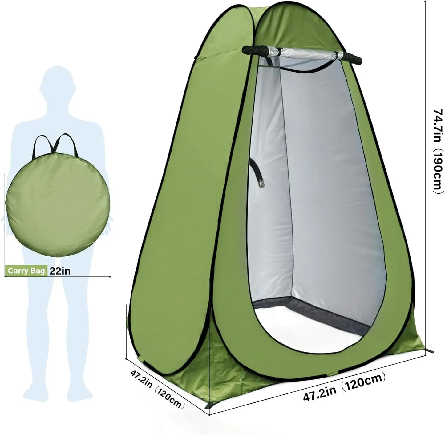 Pop Up Privacy Shower Tent Two Person Portable Shower Enclosure