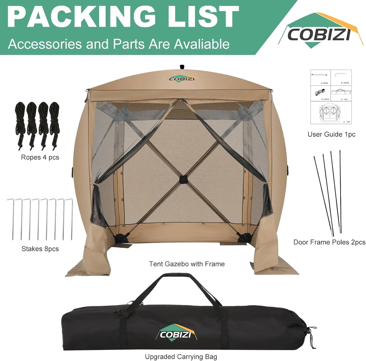 COBIZIC Pop Up Gazebo Outdoor Canopy Shelter With Bag