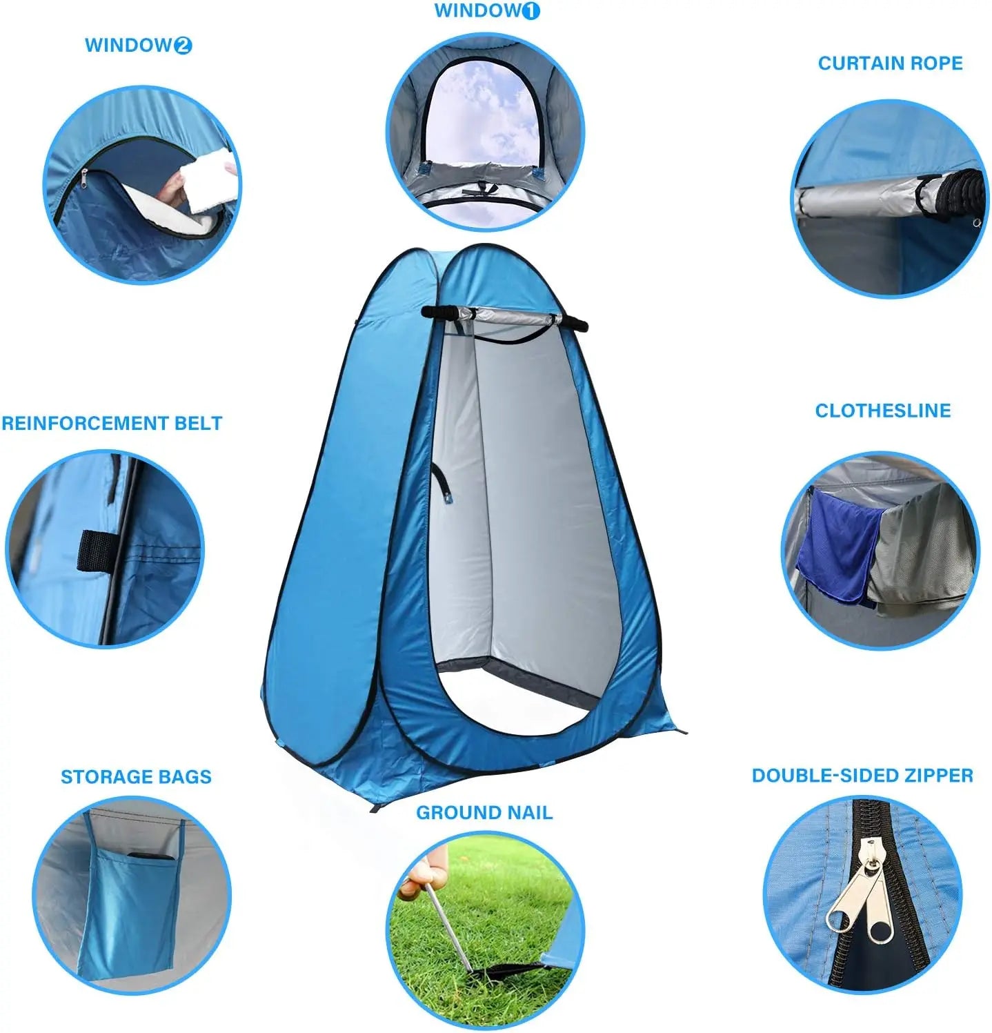 Pop Up Privacy Shower Tent Two Person Portable Shower Enclosure