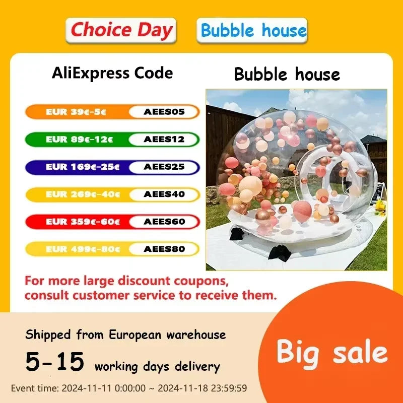 Inflatable Bubble Tent Dome For Kids Parties And Weddings