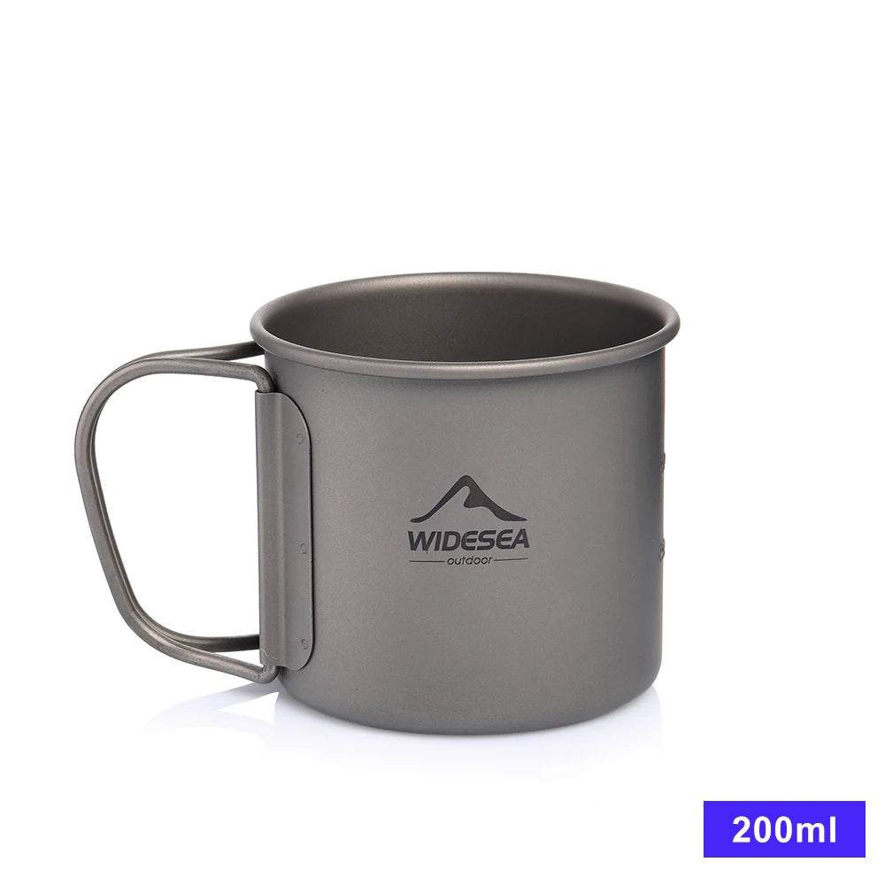 Widesea Titanium Camping Mug Cup For Outdoor Cooking