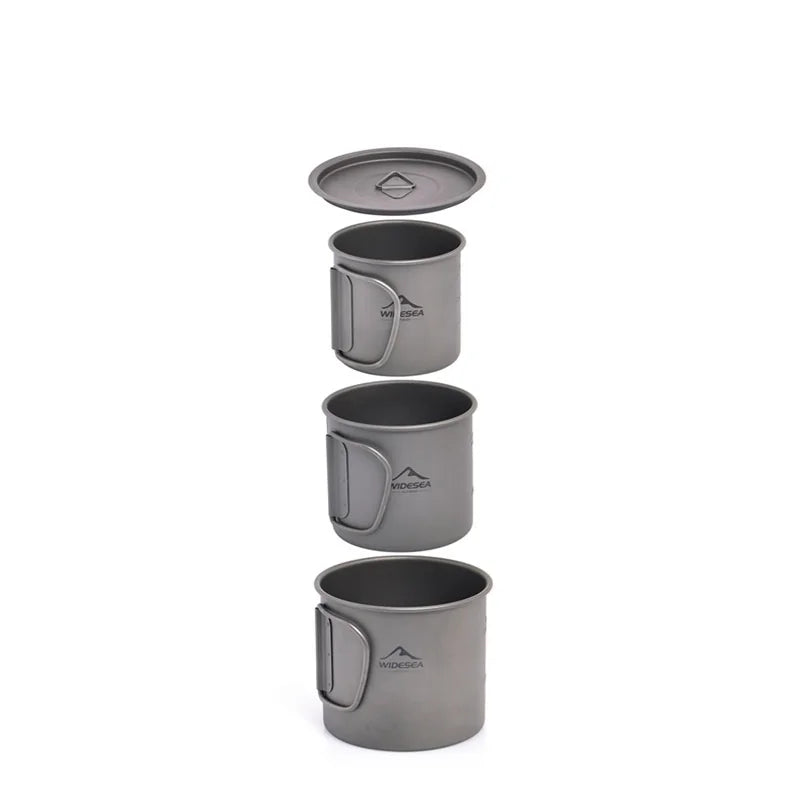 Widesea Titanium Camping Mug Cup For Outdoor Cooking