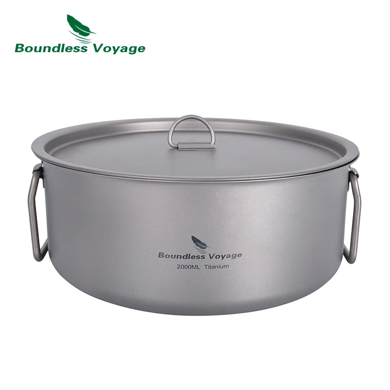 Boundless Voyage Titanium Outdoor Cooking Pot With Lid