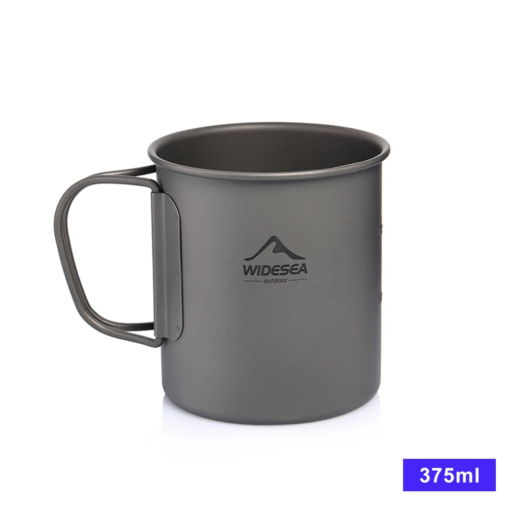 Widesea Titanium Camping Mug Cup For Outdoor Cooking