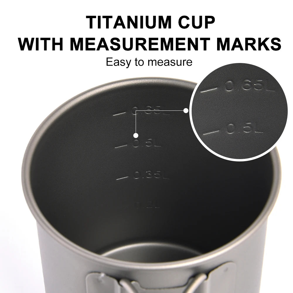 Widesea Titanium Camping Mug Cup For Outdoor Cooking