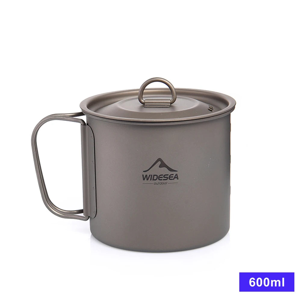 Widesea Titanium Camping Mug Cup For Outdoor Cooking