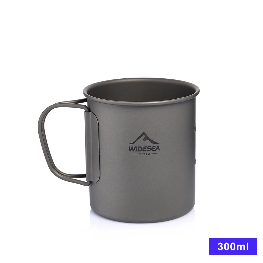 Widesea Titanium Camping Mug Cup For Outdoor Cooking