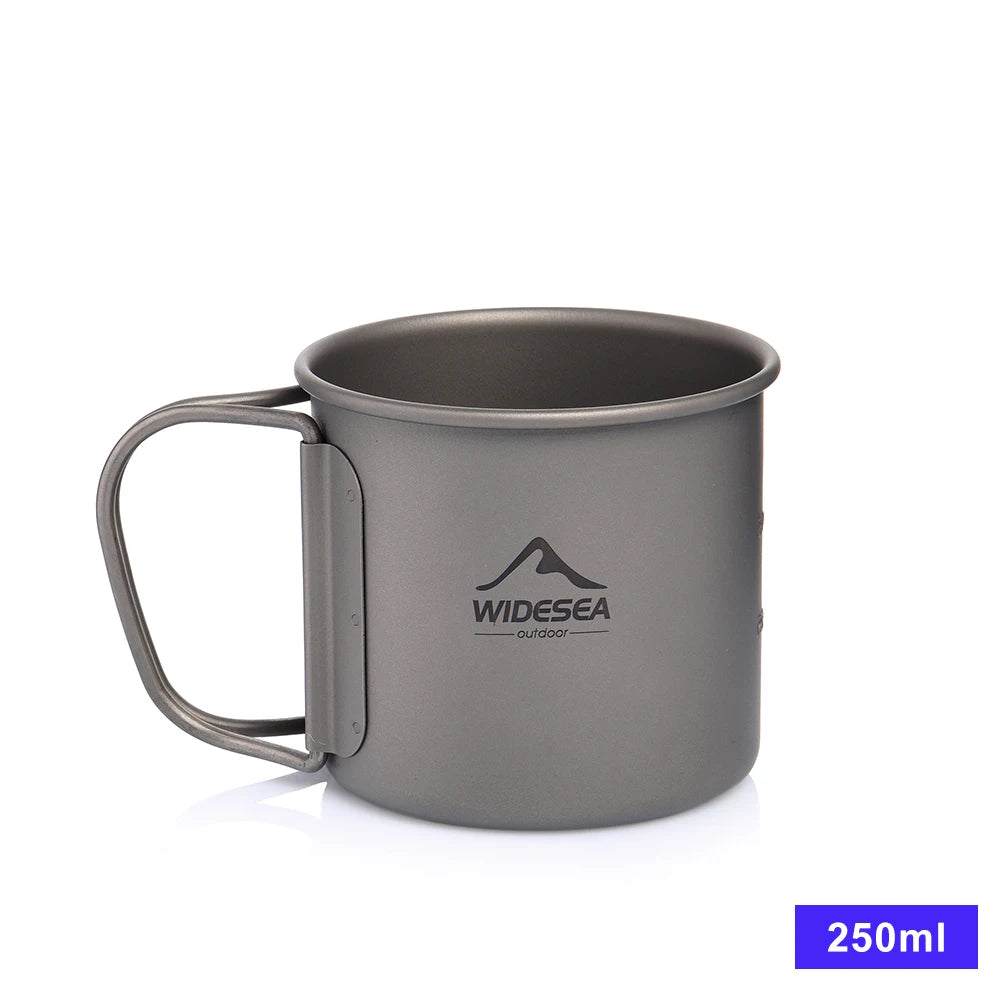 Widesea Titanium Camping Mug Cup For Outdoor Cooking