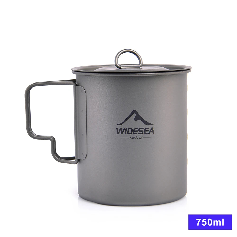 Widesea Titanium Camping Mug Cup For Outdoor Cooking