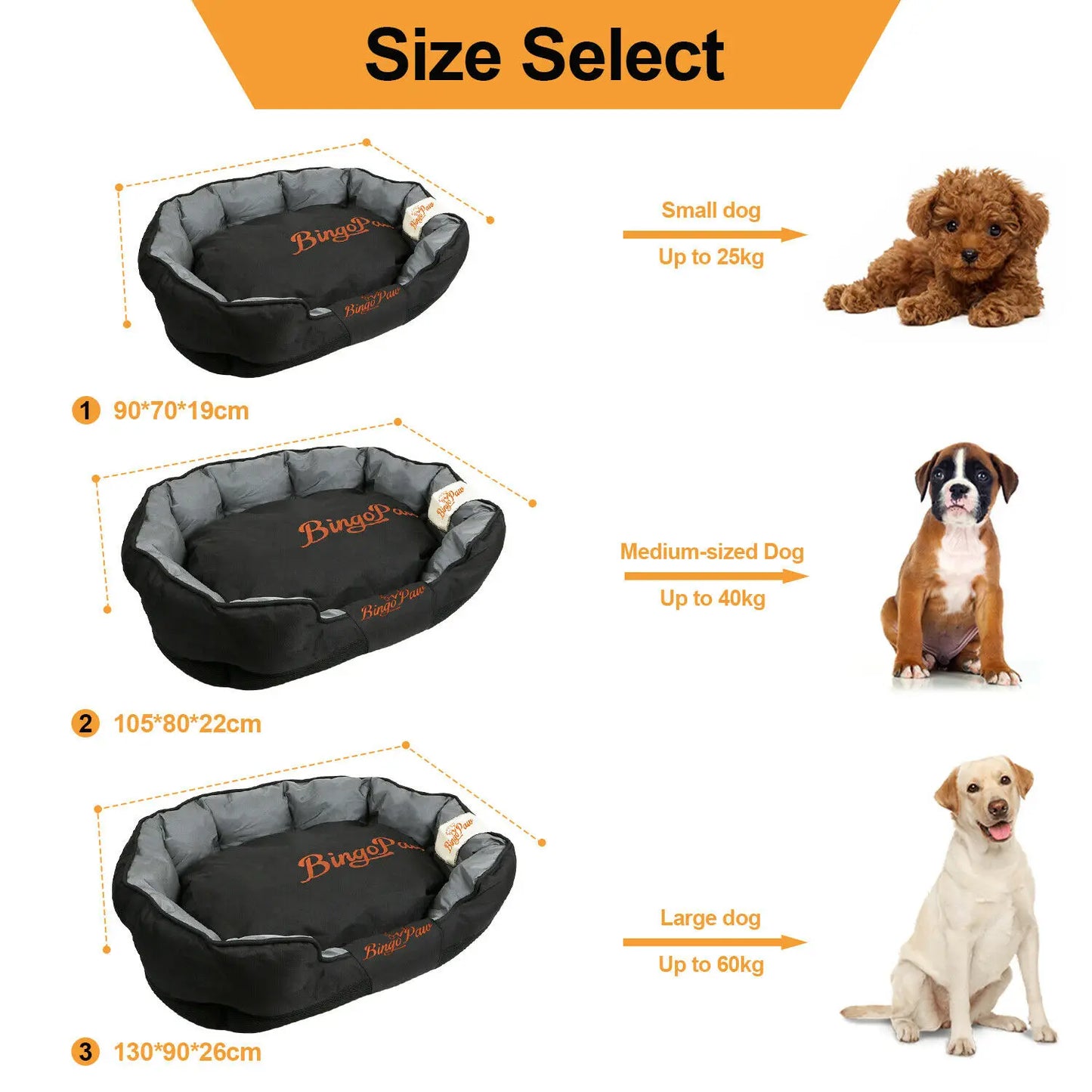 BINGOPAW Waterproof Orthopedic Dog Bed, Washable Sofa Bed