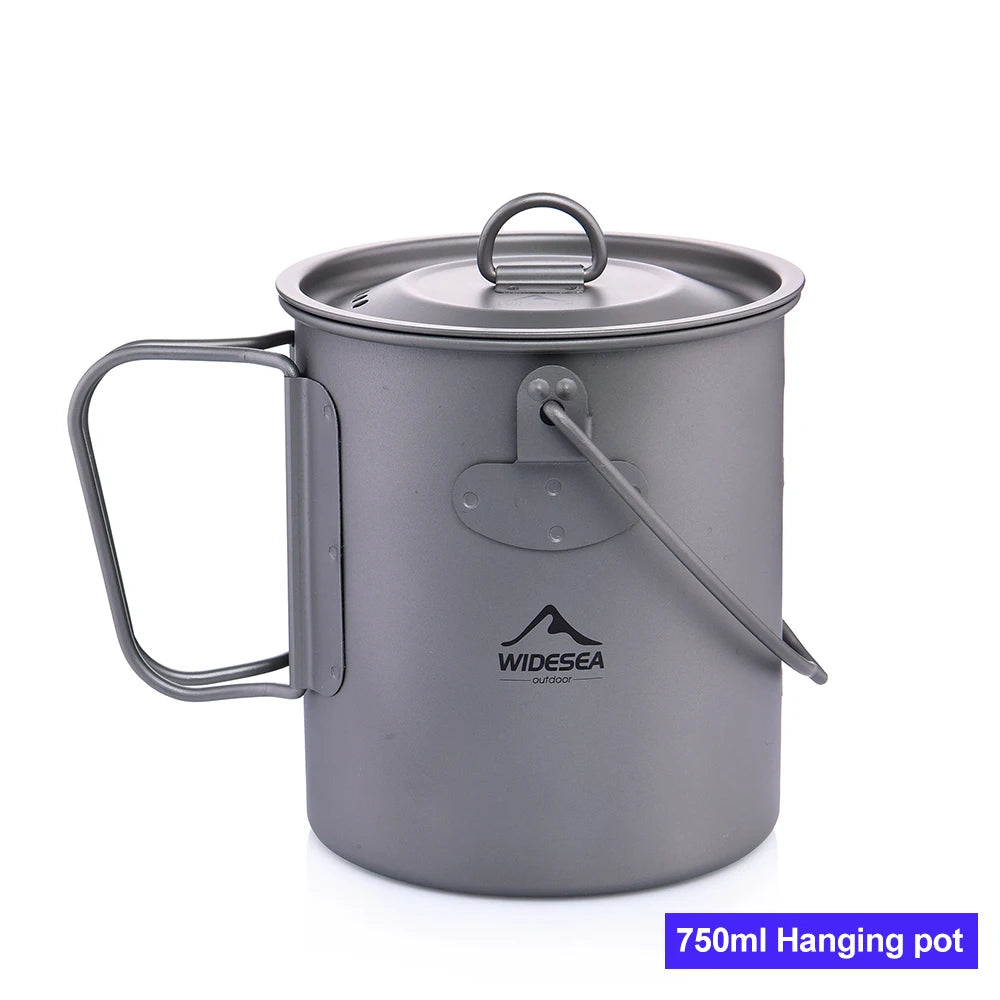 Widesea Titanium Camping Mug Cup For Outdoor Cooking