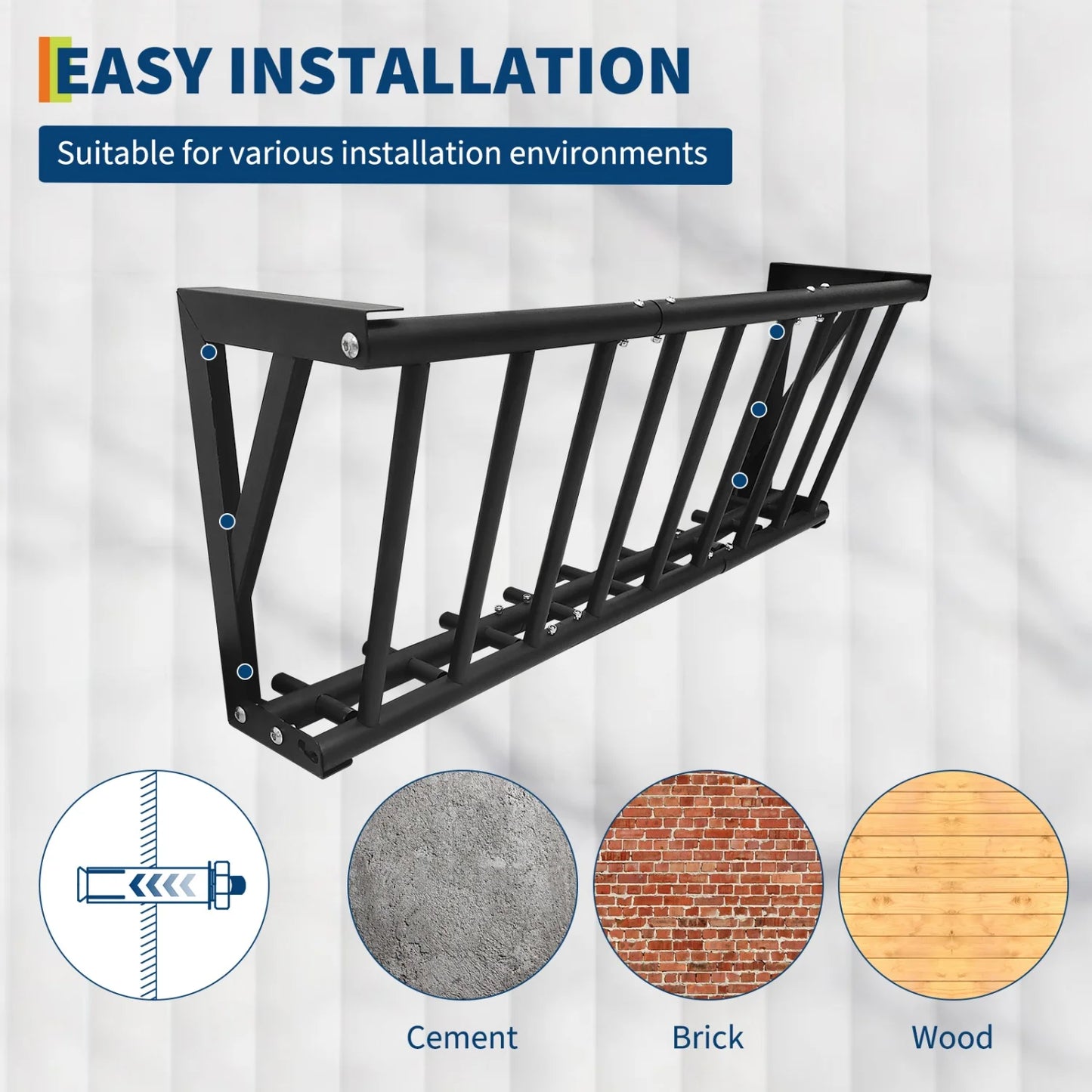 HiMISS Heavy Duty Wall Mount Hay Feeder Rack For Livestock