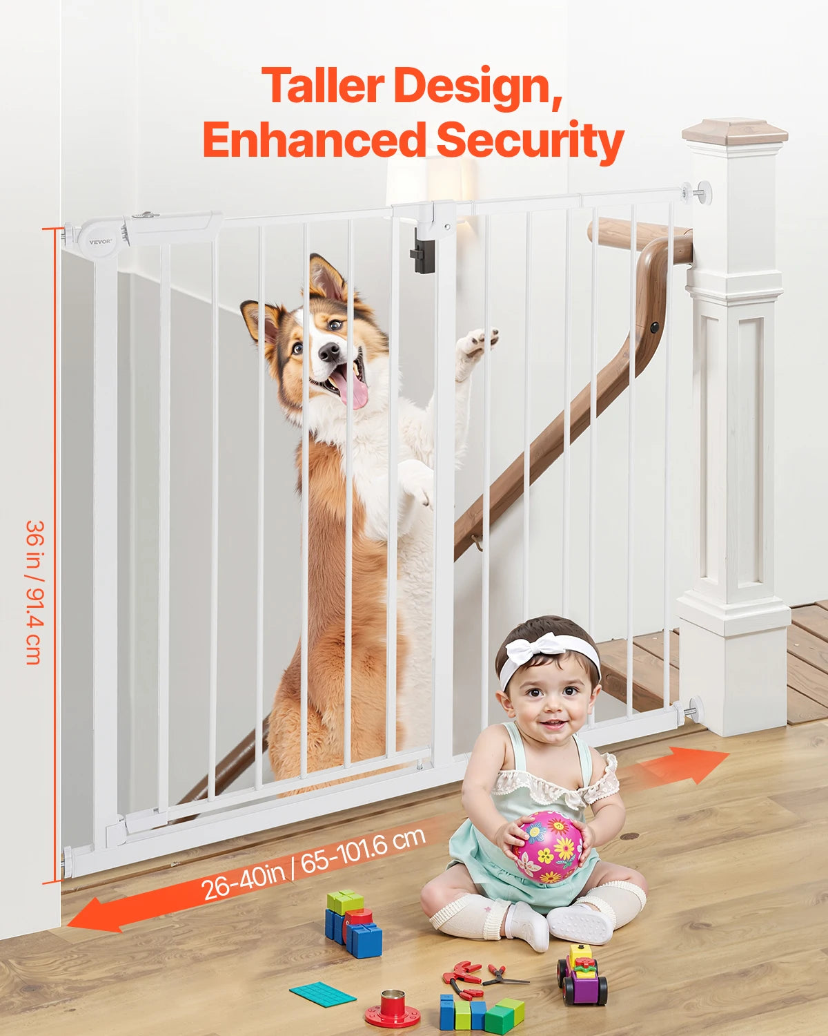 SucceBuy Baby Gate With Pressure Mount Walk Through