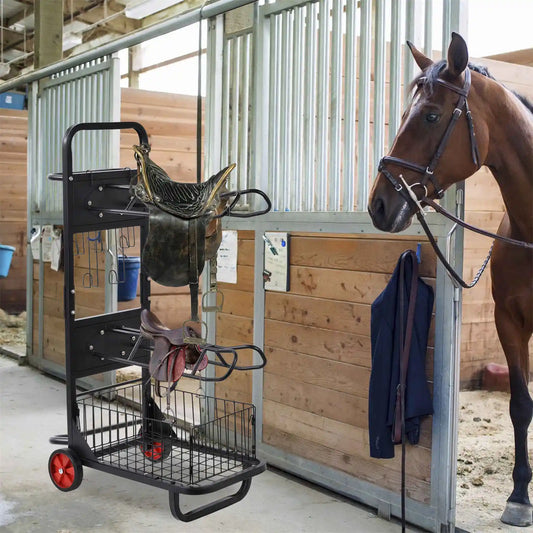 Portable Horse Saddle Rack With Wheels