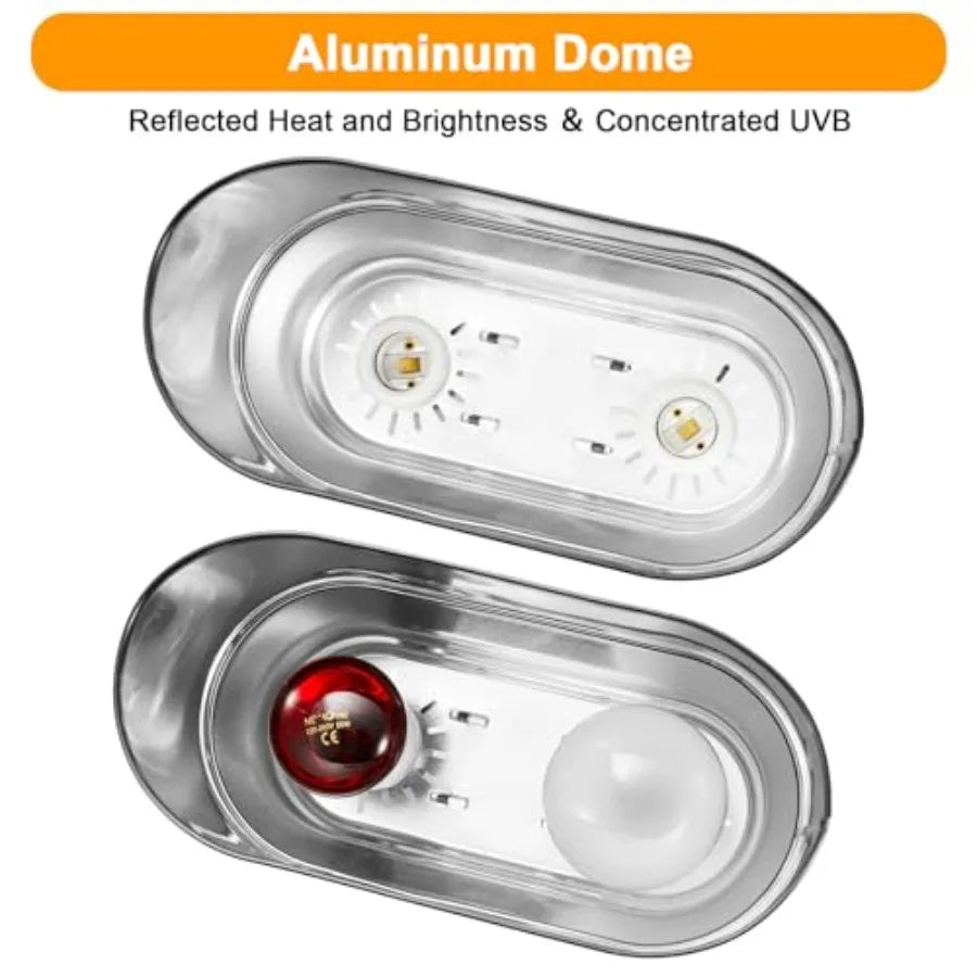 Dual Reptile Light Fixture With Switches UVB Bulb Compatibility