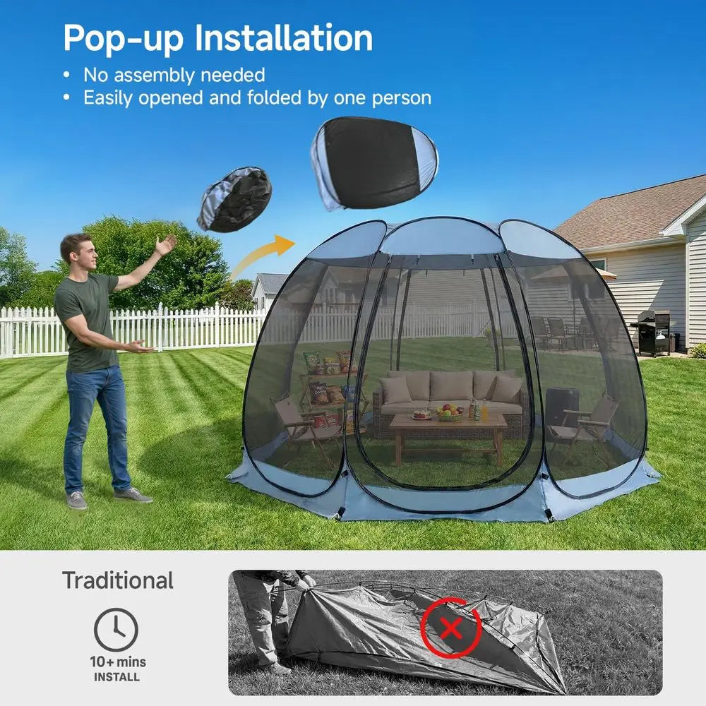 12x12 Pop  Screen House Tent, Instant Outdoor Gazebo with Mosquito Netting amp UPF 50 Sun Protection, Portable Canopy Shelter