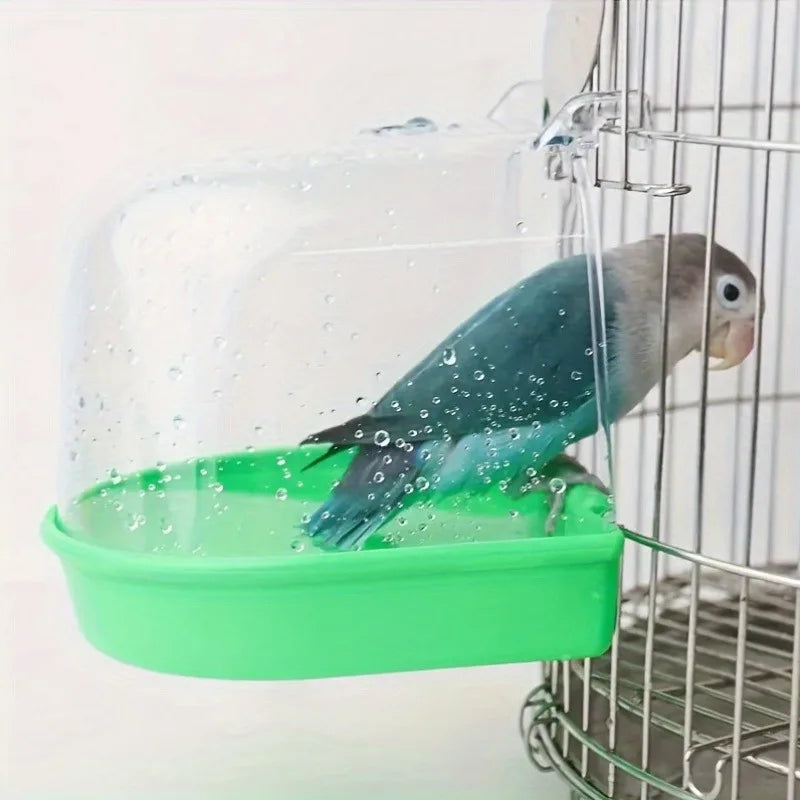 Transparent Bird Bath Tub For Parrots Lovebirds Conures